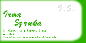 irma szrnka business card